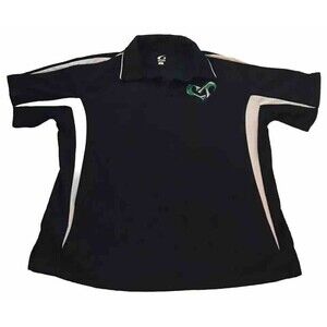 GTM Sportswear Athletic Polo Shirt Mens Black L Short Sleeve Polyester Gorpcore
